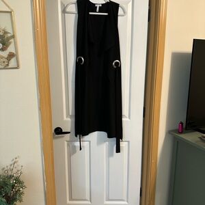 Leith Black Sleeveless Tunic with Silver Accents